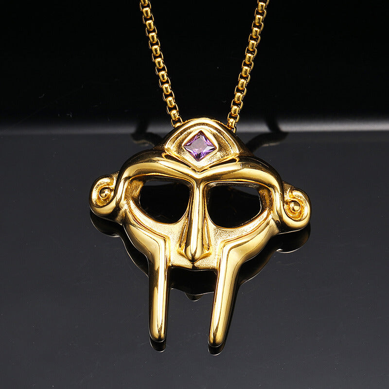 MF DOOM Mask Design Gem Stainless Steel Pendant