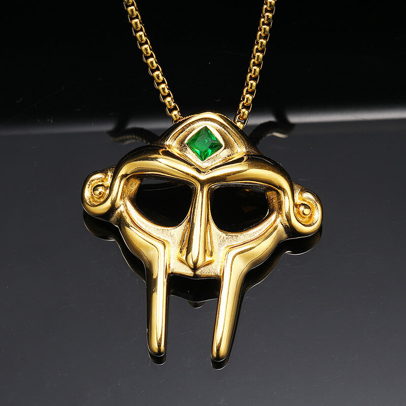 MF DOOM Mask Design Gem Stainless Steel Pendant