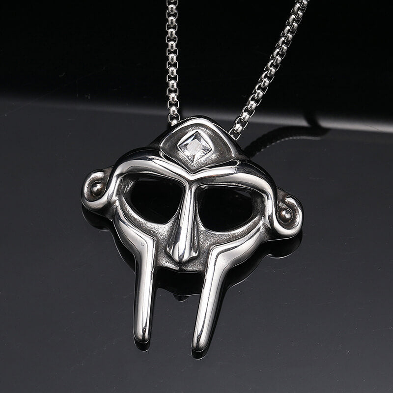 MF DOOM Mask Design Gem Stainless Steel Pendant