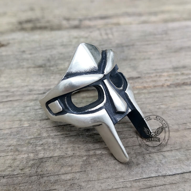 Doom Mask Gladiator Style Ring Metal Silver Stainless Size 7-14 MF Jewelry for Male Party Best Gift