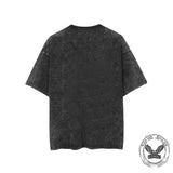 Witch Cross Moon Print Washed T-shirt | Gthic.com