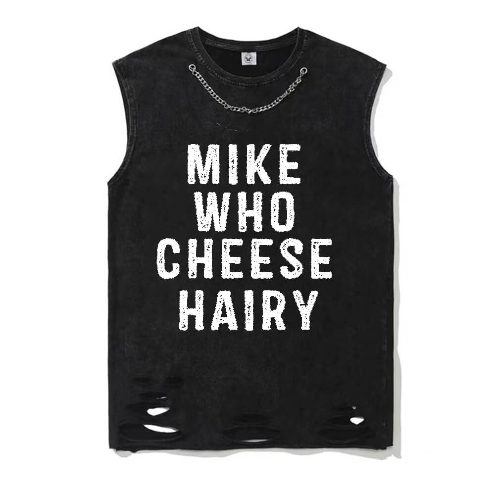 Mike Cheese Hairy Vintage Washed T-shirt Vest Top | Gthic.com