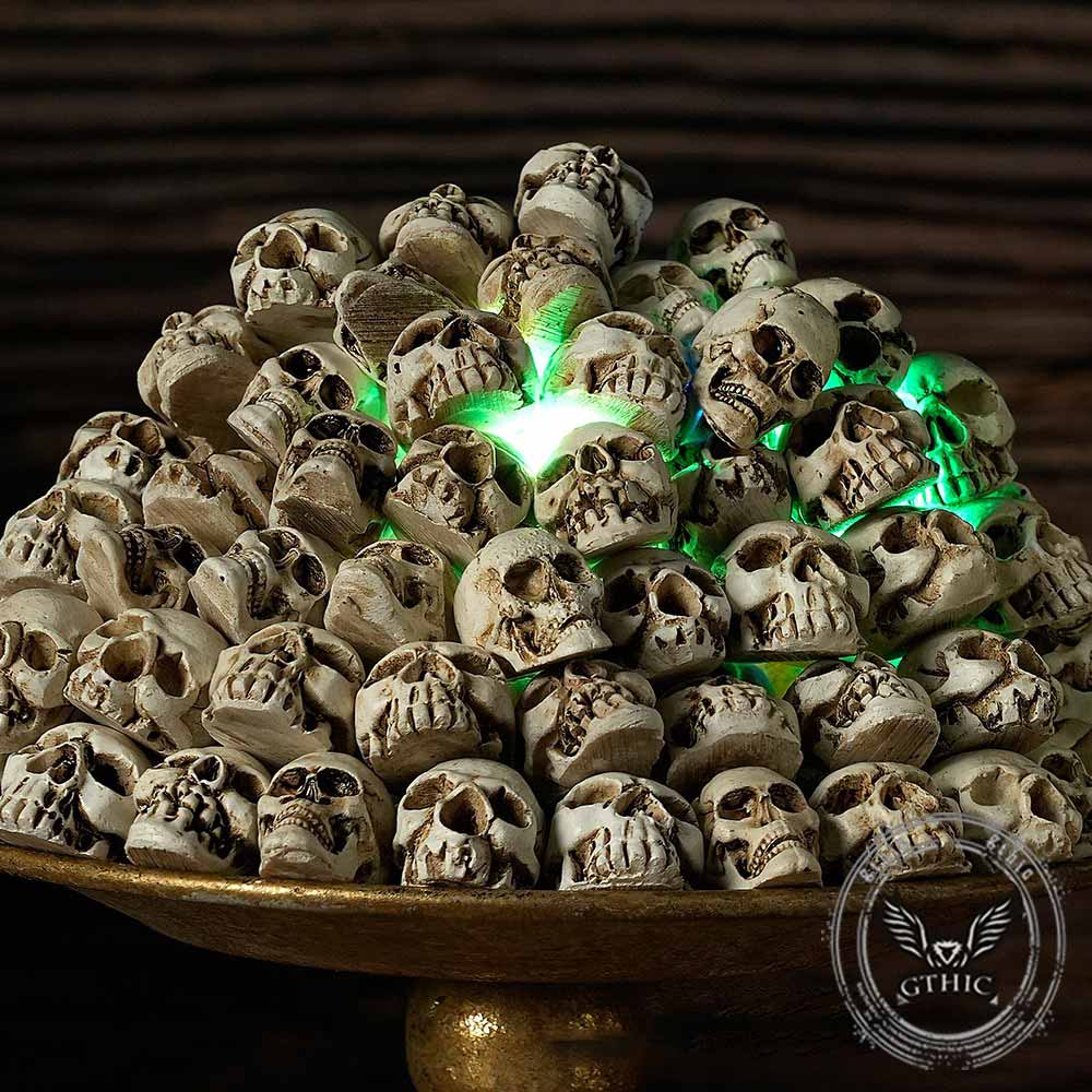 Mini Pumpkin & Skull Set Halloween Resin Figurines | Gthic.com