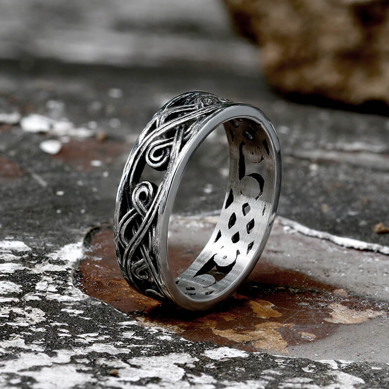 Minimalism Hollow Stainless Steel Band Ring | Gthic.com