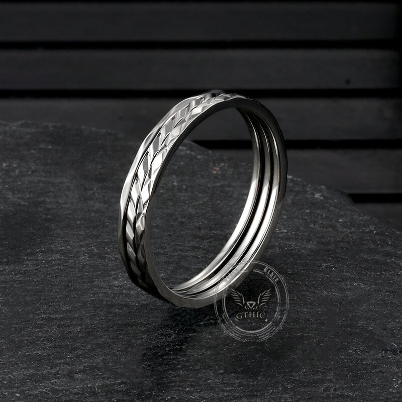 Minimalist 3Pcs Stainless Steel Stackable Ring Set