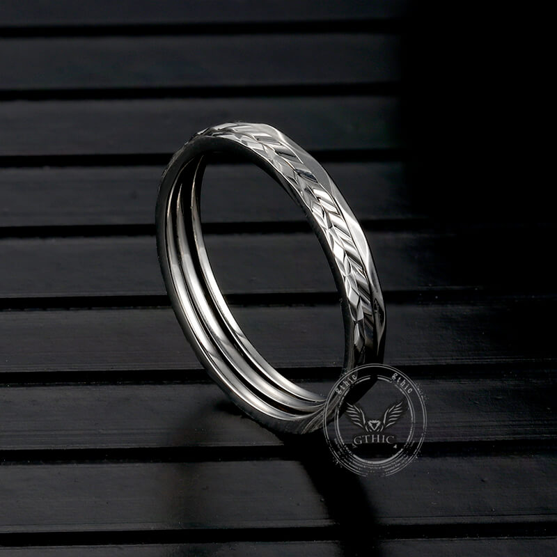 Minimalist 3Pcs Stainless Steel Stackable Ring Set