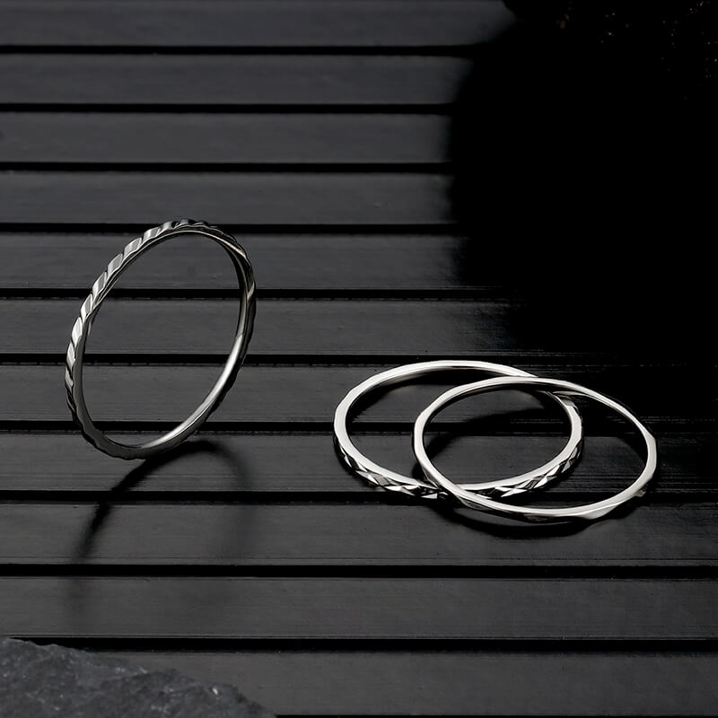 Minimalist 3Pcs Stainless Steel Stackable Ring Set