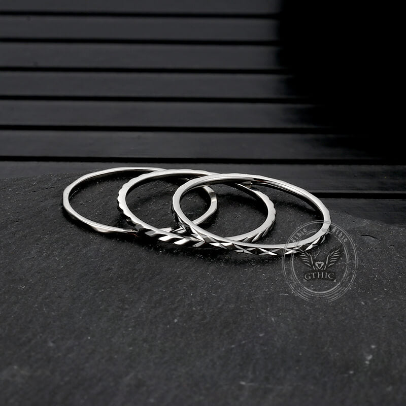 Minimalist 3Pcs Stainless Steel Stackable Ring Set