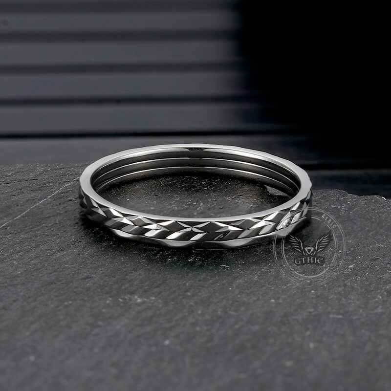 Minimalist 3Pcs Stainless Steel Stackable Ring Set