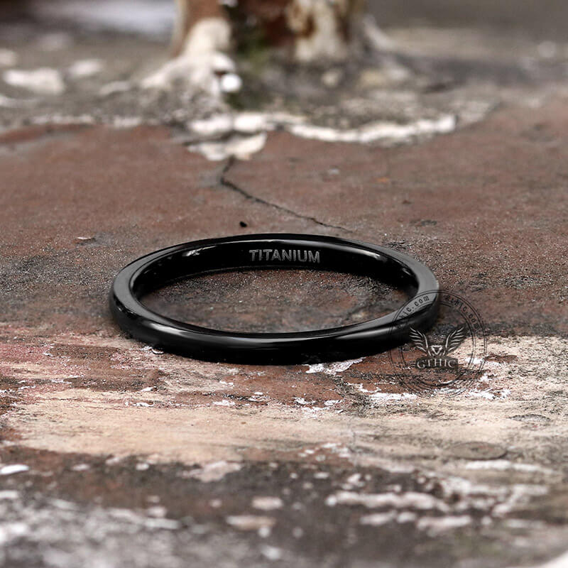 Minimalist Black Glossy Titanium Ring – GTHIC