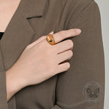 Minimalist Cat's Eye Stone Stainless Steel Versatile Ring | Gthic.com
