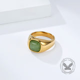 Minimalist Cat's Eye Stone Stainless Steel Versatile Ring