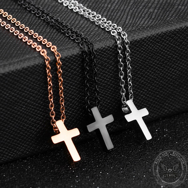 Minimalist Cross Stainless Steel Necklace | Gthic.com