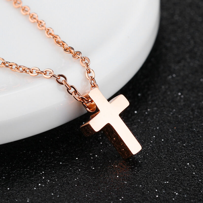 Minimalist Cross Stainless Steel Necklace | Gthic.com