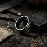 Minimalist Diamond Grid Stainless Steel Band Ring