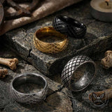Minimalist Diamond Grid Stainless Steel Band Ring | Gthic.com