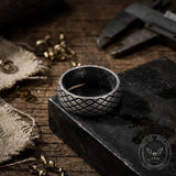 Minimalist Diamond Grid Stainless Steel Band Ring