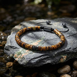 Minimalist Flat Natural Stone Beads Adjustable Bracelet | Gthic.com