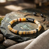 Herren-Perlenarmband aus Edelstahl mit Kreuzschädel-Motiv