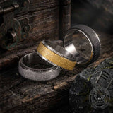 Minimalist Frosted Stainless Steel Spinner Ring | Gthic.com
