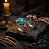 Minimalist Gemstone Stainless Steel Narrow Line Ring | Gthic.com