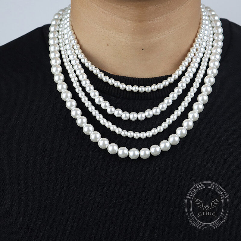 Minimalist Hip Hop Pearl Necklace | Gthic.com