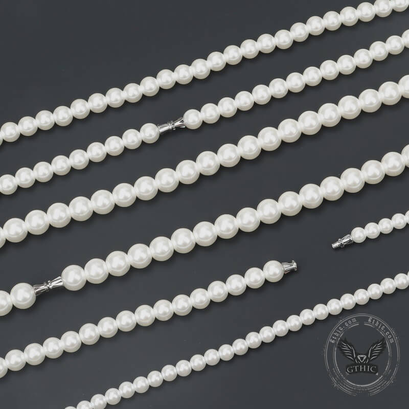 Minimalist Hip Hop Pearl Necklace | Gthic.com