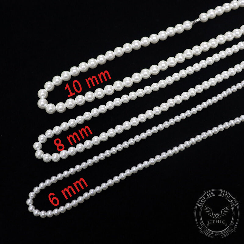 Minimalist Hip Hop Pearl Necklace | Gthic.com