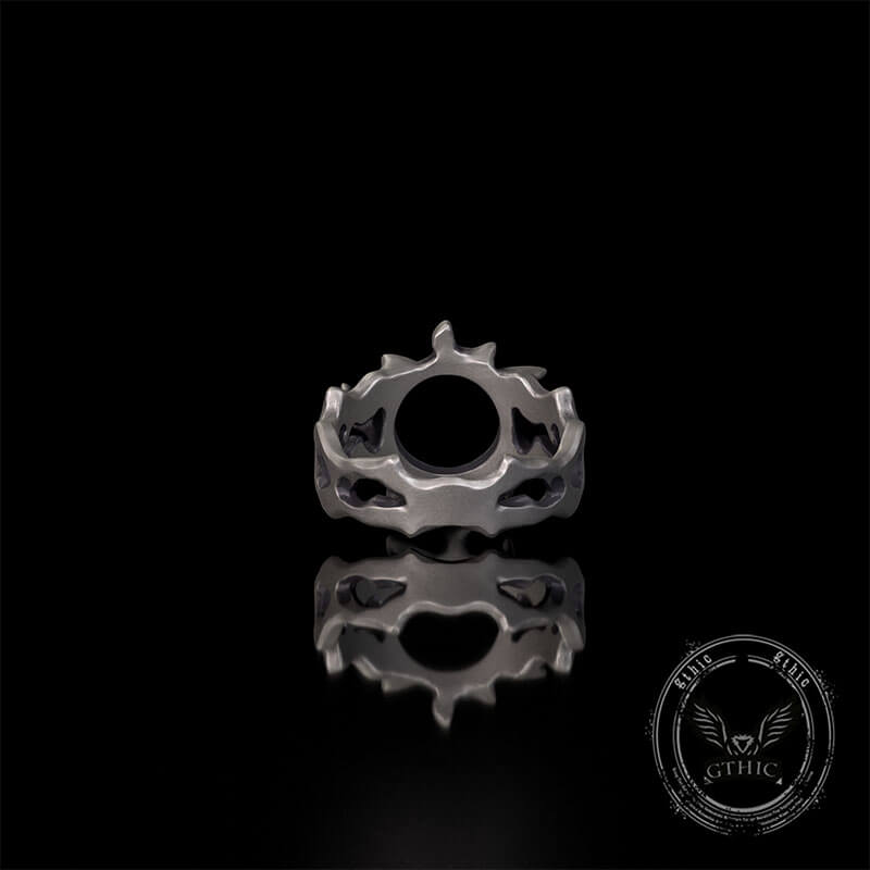 Minimalist Hollow Sun Moon Star Sterling Silver Ring