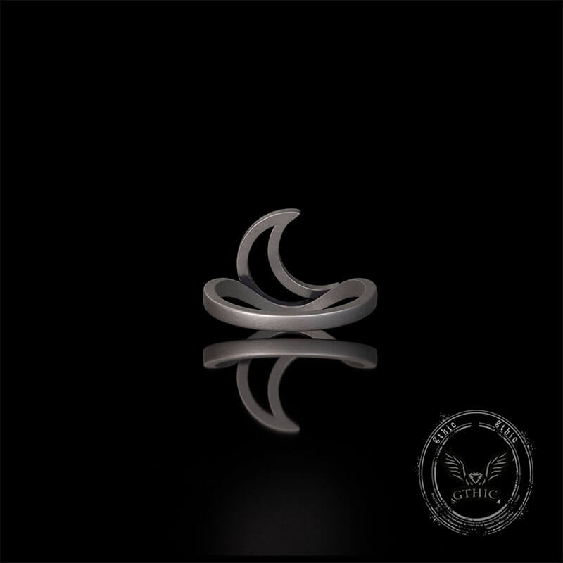 Minimalist Hollow Sun Moon Star Sterling Silver Ring