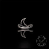 Minimalist Hollow Sun Moon Star Sterling Silver Ring