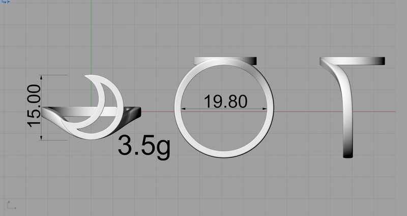 Minimalist Hollow Sun Moon Star Sterling Silver Ring