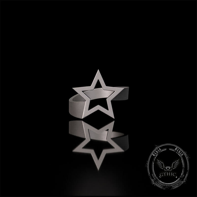 Minimalist Hollow Sun Moon Star Sterling Silver Ring