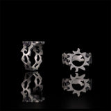 Minimalist Hollow Sun Moon Star Sterling Silver Ring