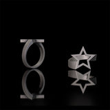 Minimalist Hollow Sun Moon Star Sterling Silver Ring