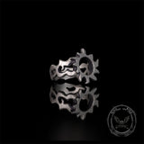 Minimalist Hollow Sun Moon Star Sterling Silver Ring