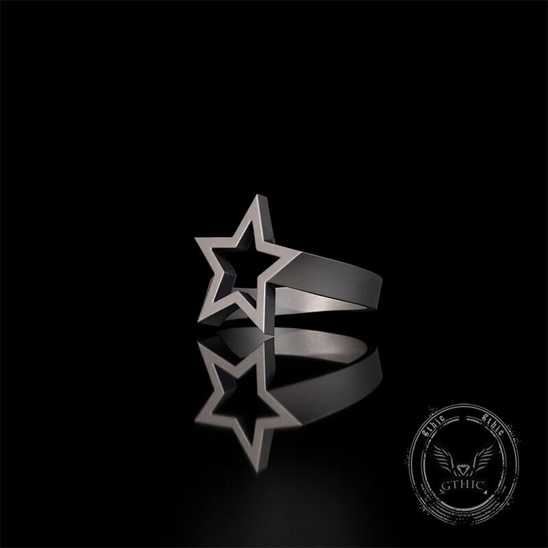 Minimalist Hollow Sun Moon Star Sterling Silver Ring