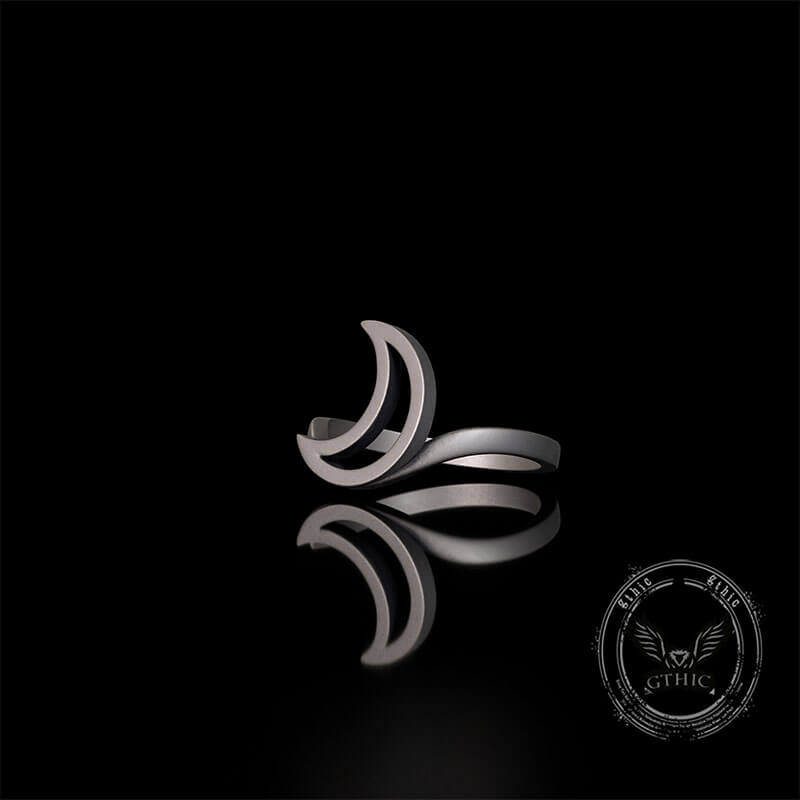 Minimalist Hollow Sun Moon Star Sterling Silver Ring