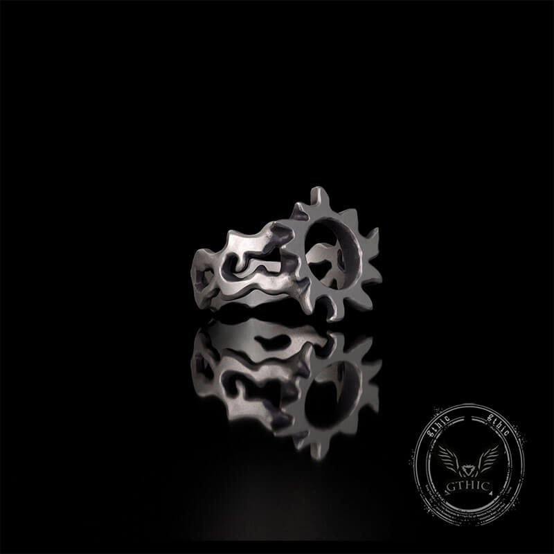 Minimalist Hollow Sun Moon Star Sterling Silver Ring