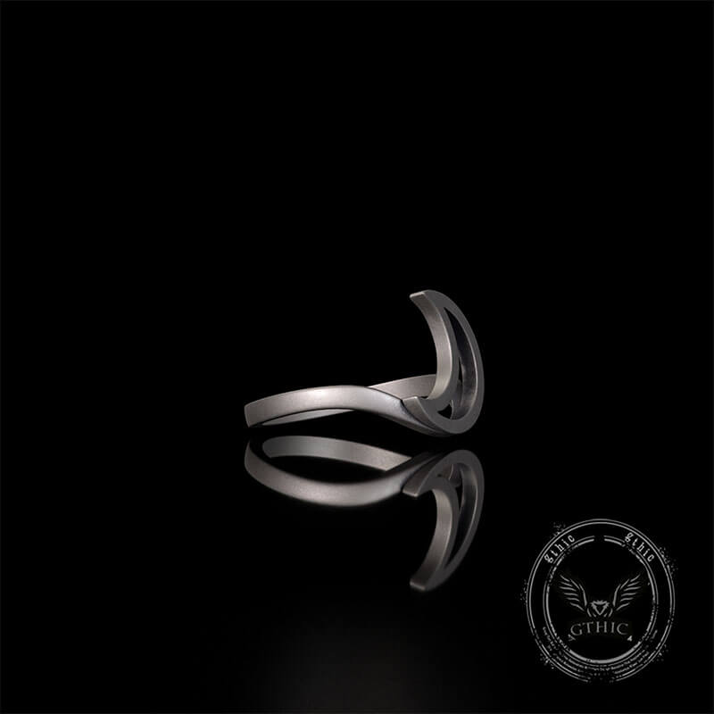 Minimalist Hollow Sun Moon Star Sterling Silver Ring