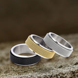 Minimalist Mesh Woven Stainless Steel Spinner Ring