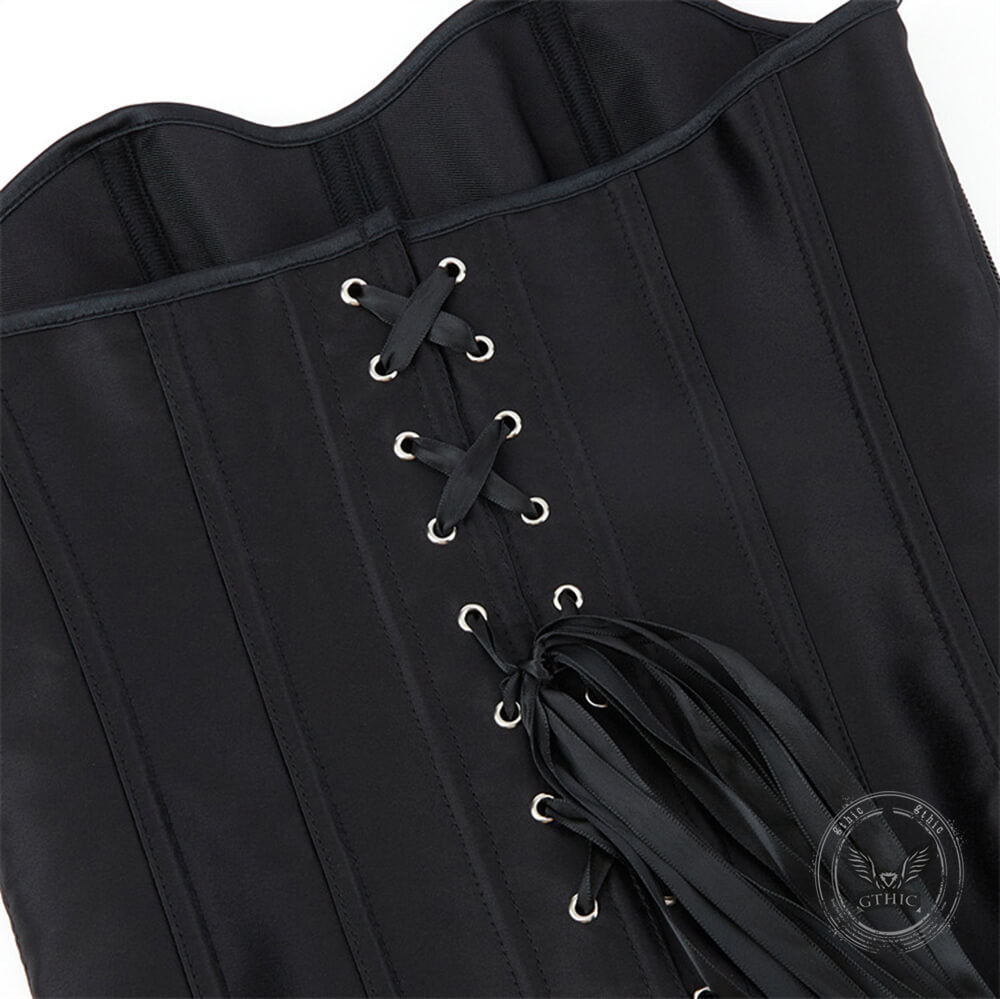 Top corsé con cuello halter y cordones vintage