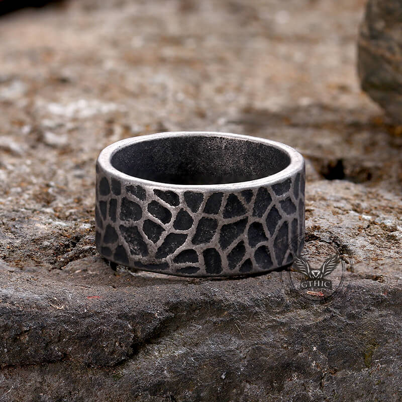 Minimalist Retro Texture Cross Stainless Steel Ring | Gthic.com