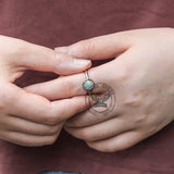 Minimalist Round Opal Stainless Steel Gemstone Ring