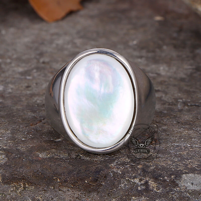 Minimalist Round Shell Stainless Steel Ring