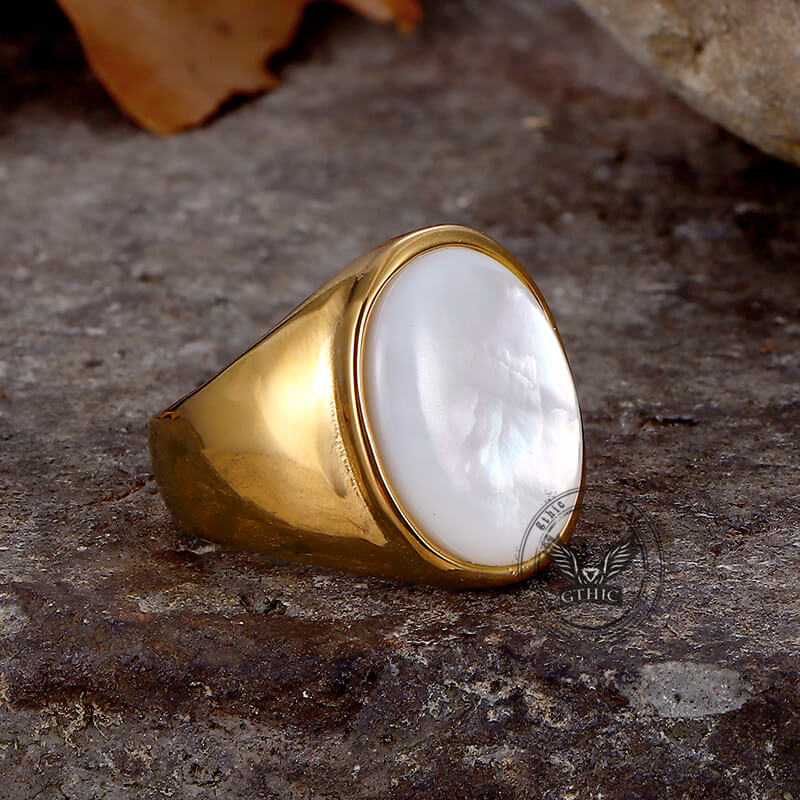 Minimalist Round Shell Stainless Steel Ring