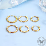 Minimalist Round Stainless Steel Hoop Earrings | Gthic.com