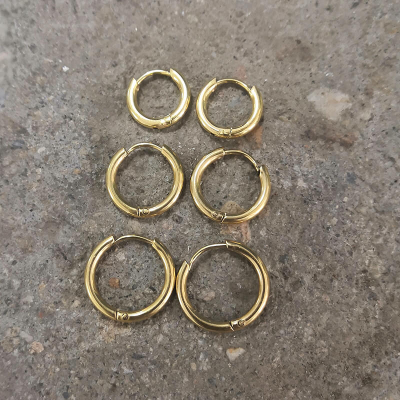 Minimalist Round Stainless Steel Hoop Earrings | Gthic.com