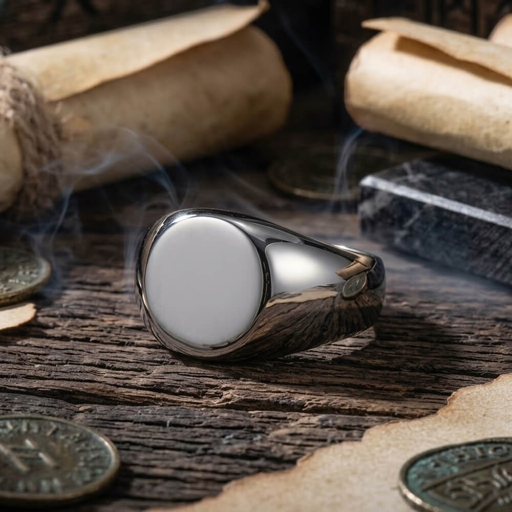 Minimalist Signet Stainless Steel Rounded Ring | Gthic.com