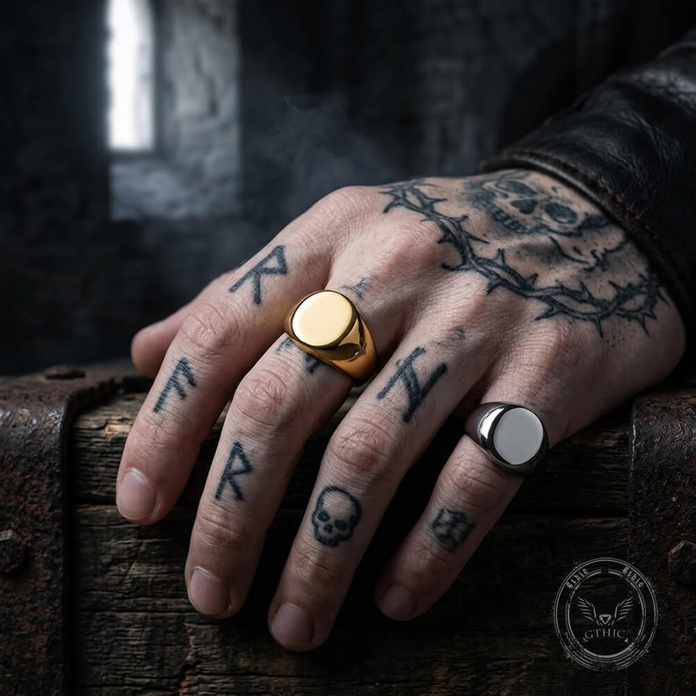 Minimalist Signet Stainless Steel Rounded Ring | Gthic.com